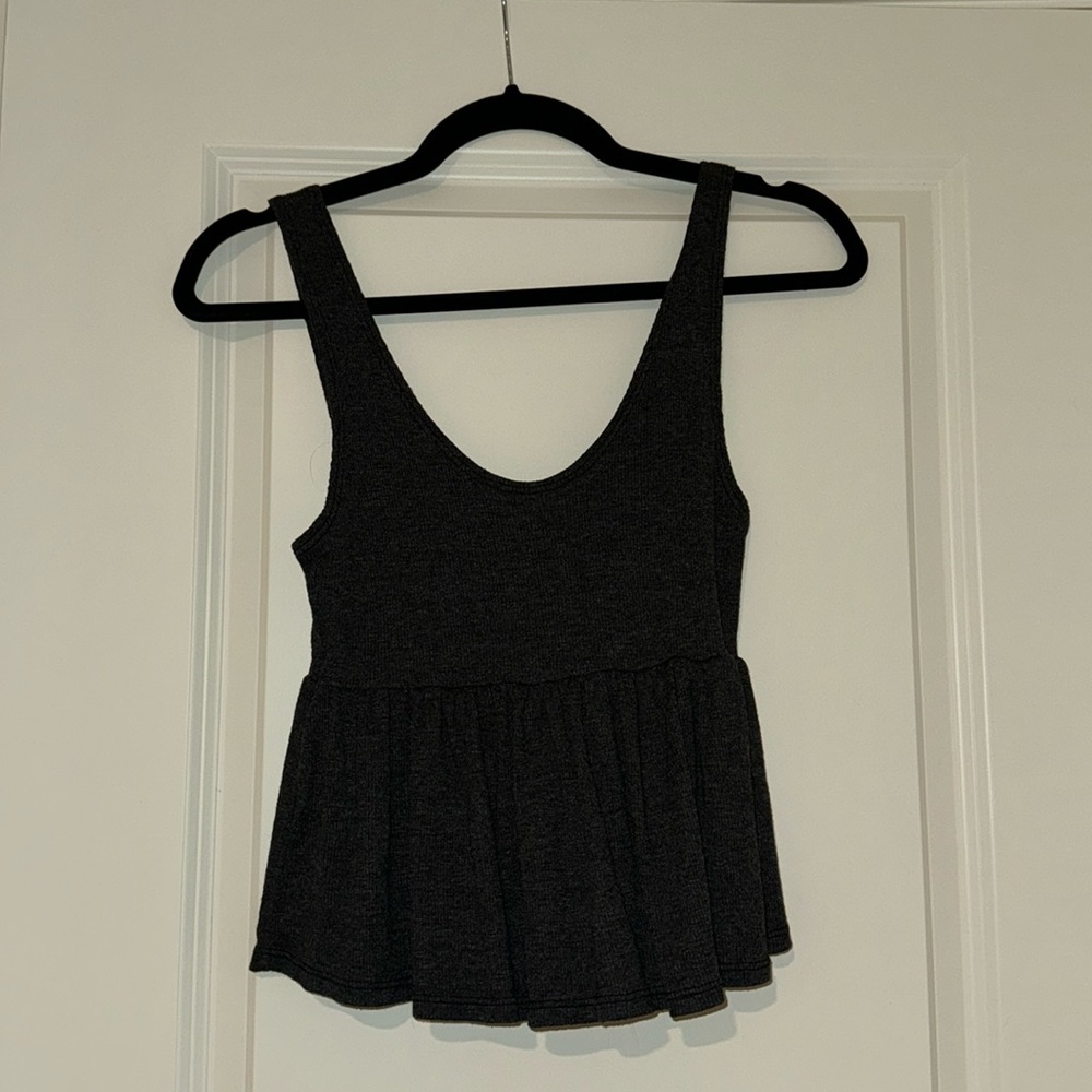Gray babydoll tank top
